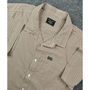 Kimes Ranch Shirt Men's XL Plaid Brown Lightweight Cotton Button Up Western